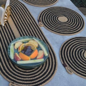 Jute Placemat Set (1piece Runner, 6 piece Placemat)