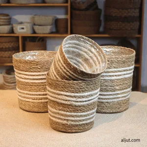 Seagrass & Jute Planter Basket I s-4