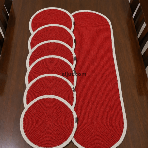 Jute Table Runner Set_Read&White
