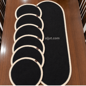 Jute Table Runner Set_Black&White